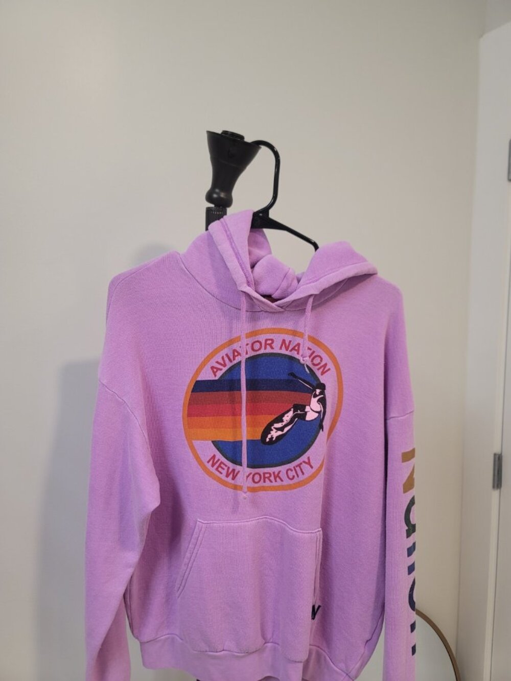 Aviator Nation Hoodie Distressed Purple Pullover Venice CA Sz Xs - Picture 2 of 7